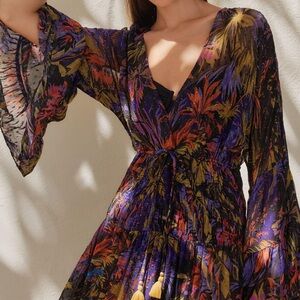 Anthropologie Long-Sleeve Sheer Romantic Maxi/Swim Cover